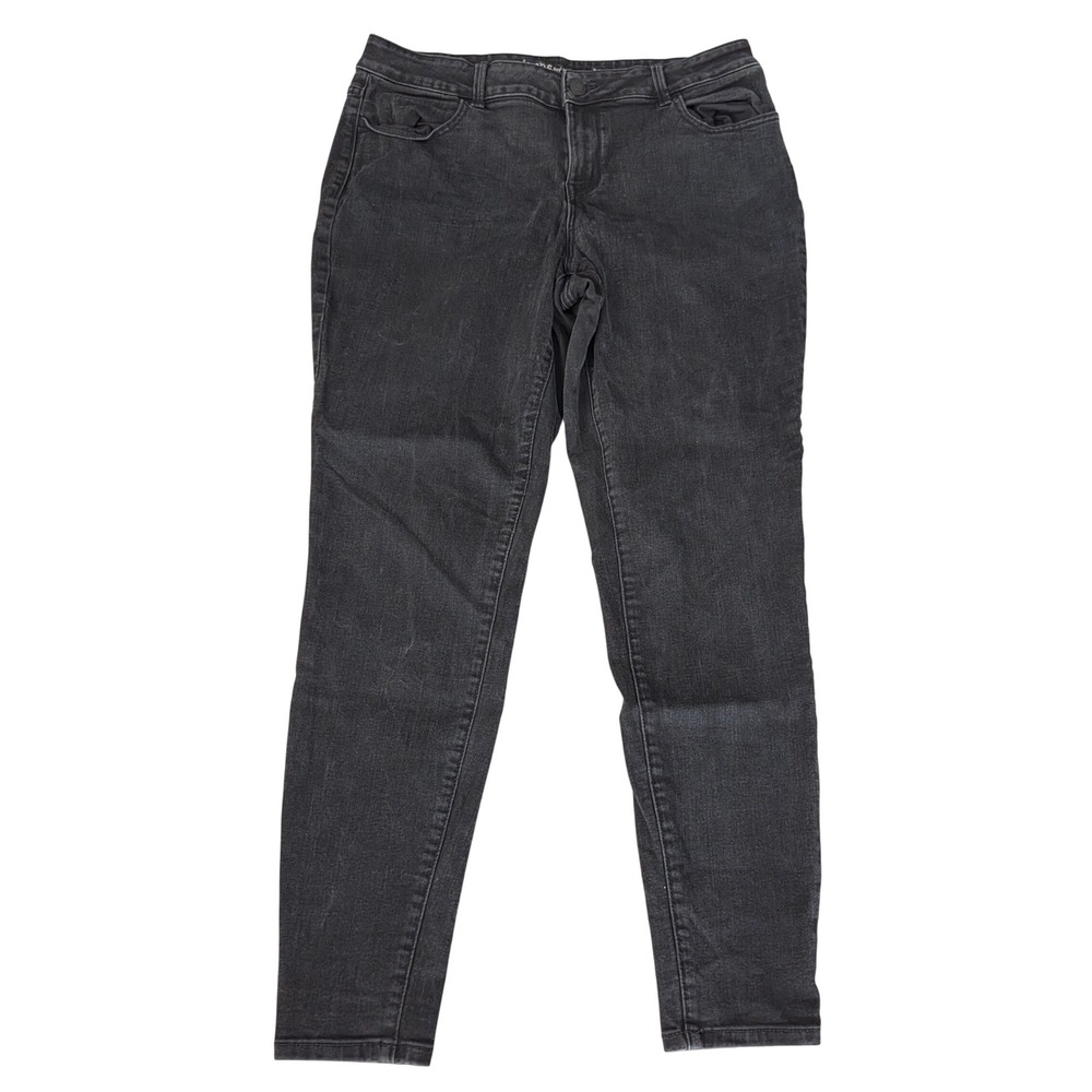 Maurices M Jeans Womens XL Long Black Mid Rise Skinny Denim Pants Stretch